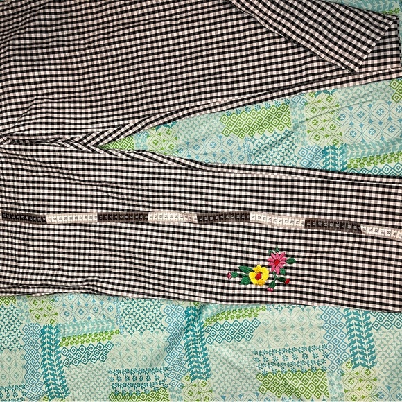 Teddy Fresh Black and White Gingham Jumpsuit with Floral Embroidery - Picture 8 of 14